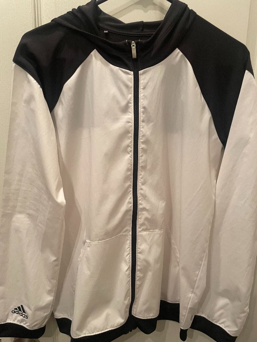 Adidas Black and White Windbreaker 